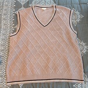 Easel Tan V-Neck Sweater Vest